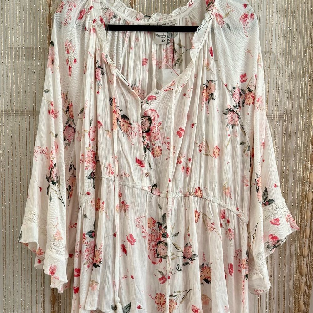 American Rag Pink Floral Blouse